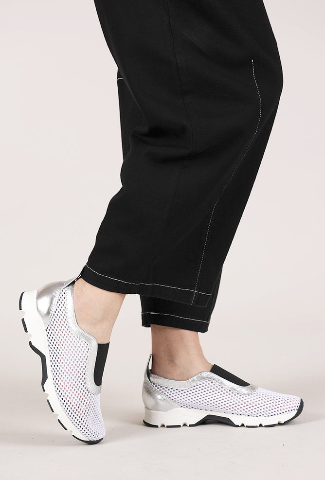All Black Amazing Combo Sneaker, White/Silver 