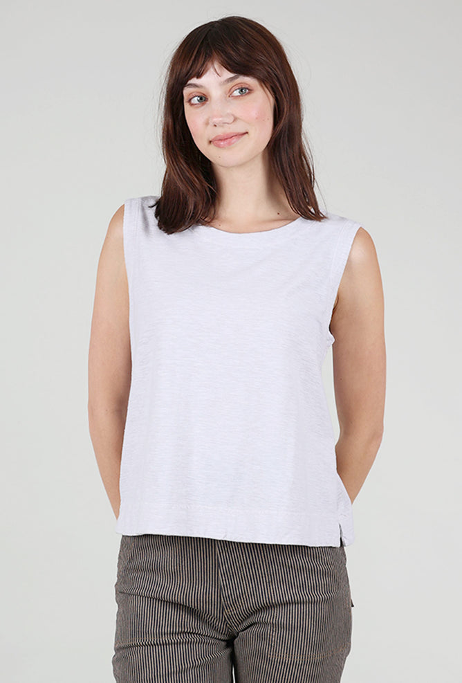 Cut Loose Linen Cotton Jersey Shell, Aluminum 