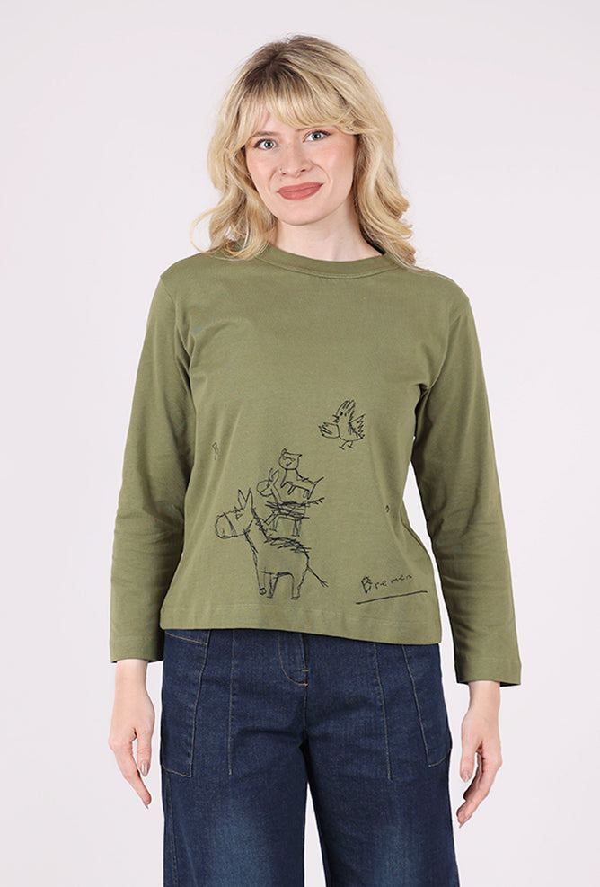 Yoshi Kondo Jazz Stitched Knit Top, Green 