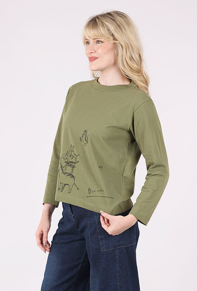 Yoshi Kondo Jazz Stitched Knit Top, Green 