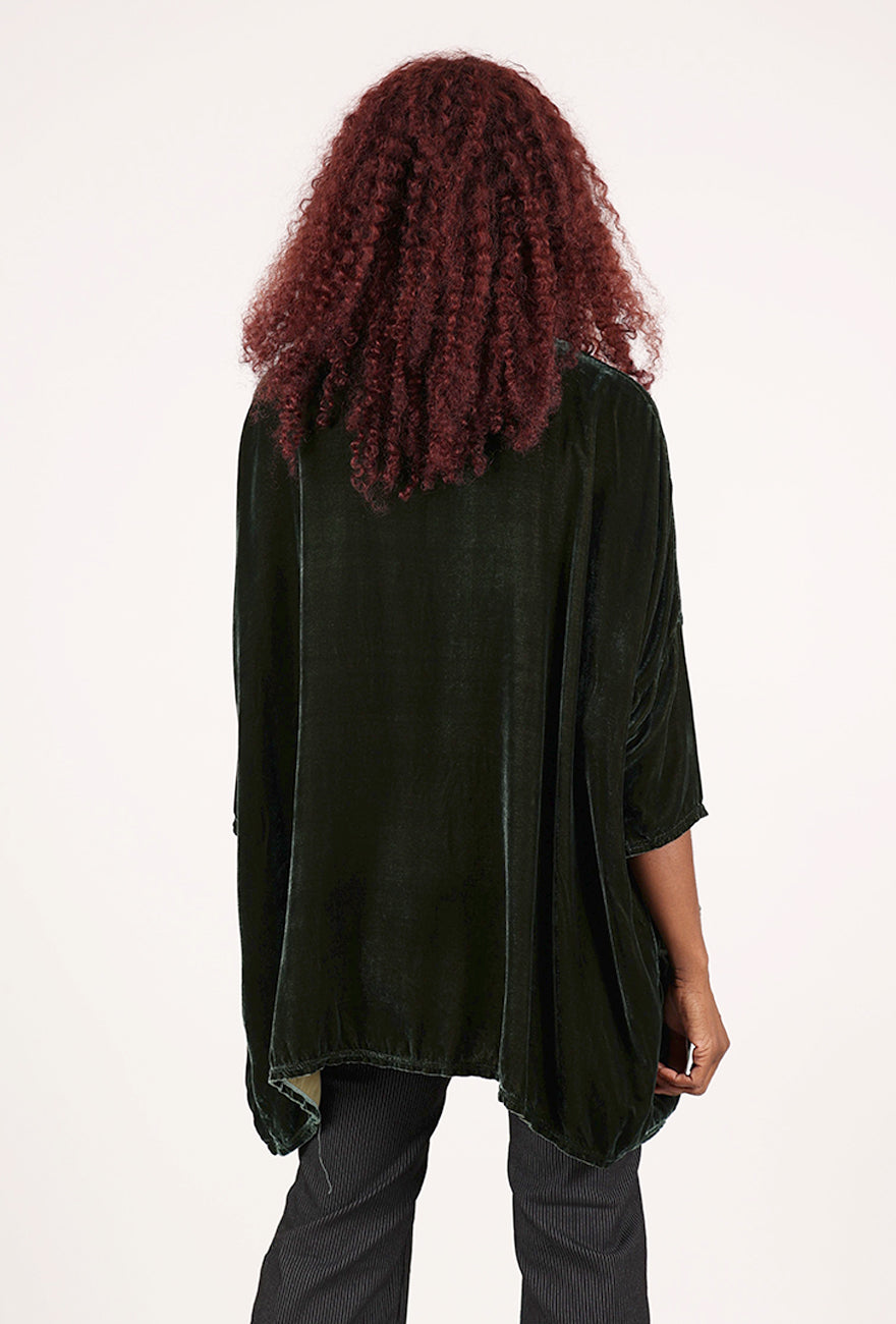 Cut Loose Velvet Oversize Pullover, Succulent 