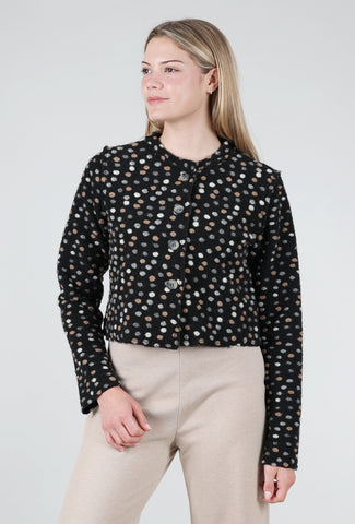 Cut Loose Dotty Cropped Wool Jacket, Charcoal 