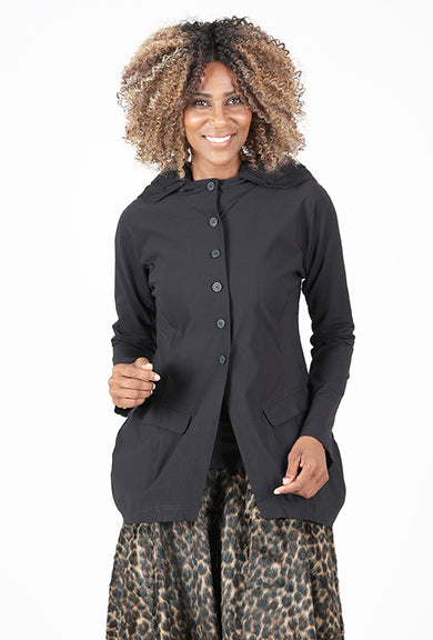 Rundholz Twill Tech Hooded Blazer, Black 