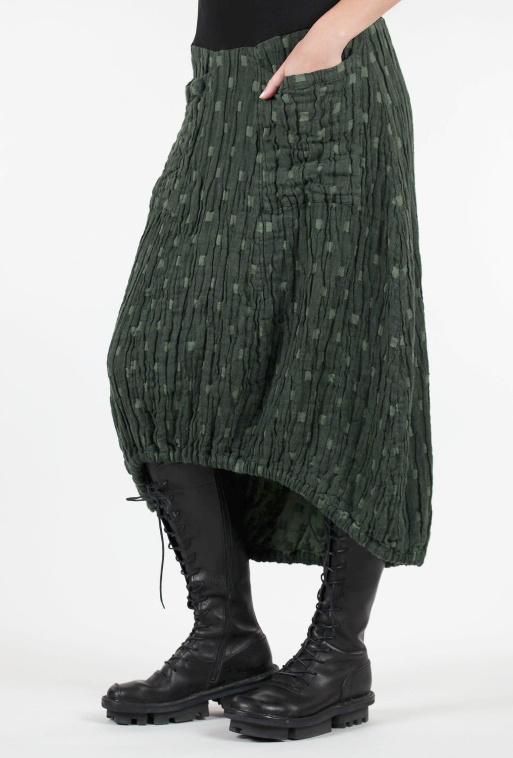 Grizas Pucker Square Skirt, Forest 
