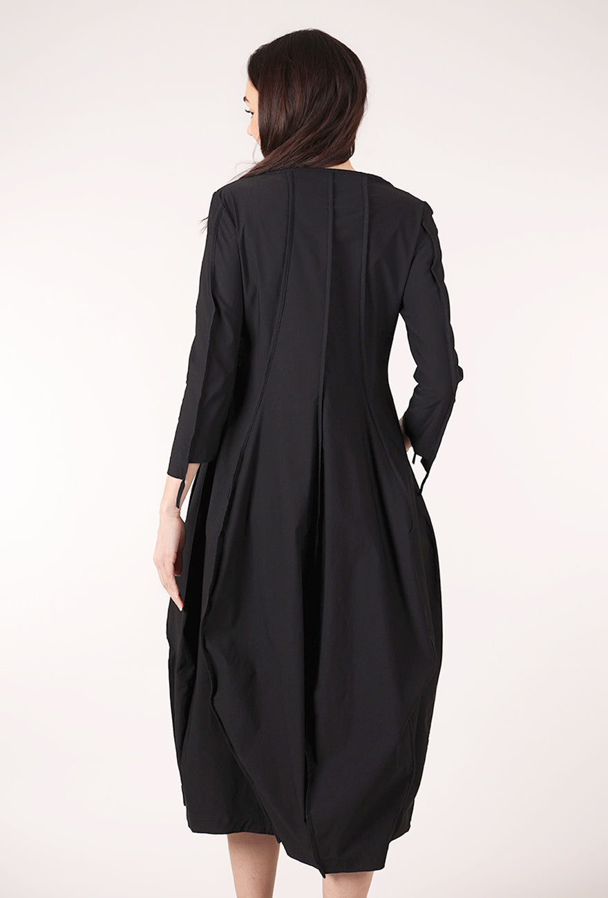 Rundholz Twill Tech Zip-Front Dress, Black 