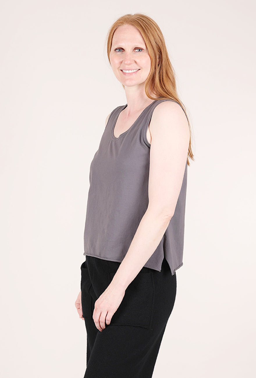 Cynthia Ashby Ideal Knit Tank, Charcoal 