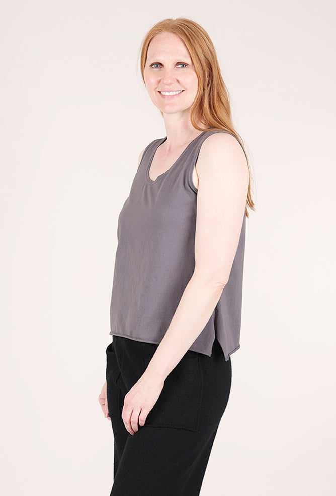 Cynthia Ashby Ideal Knit Tank, Charcoal 