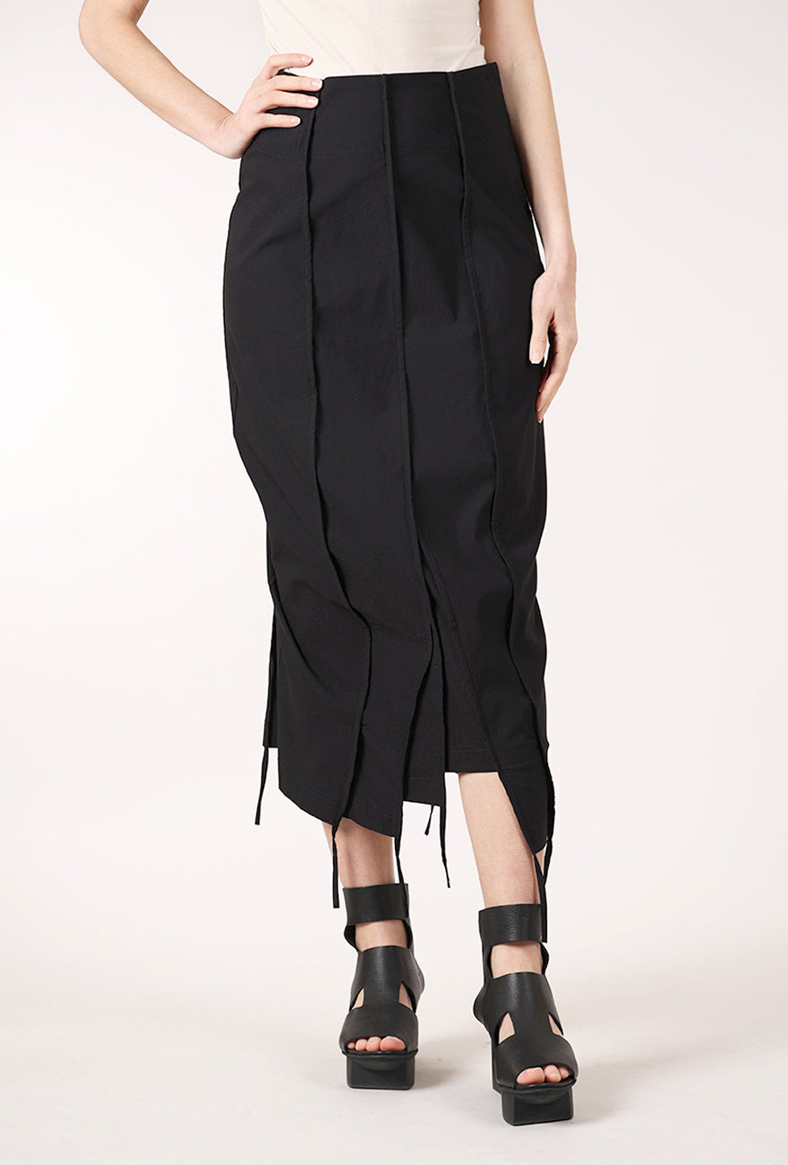 Rundholz Twill Tech Slim Seamed Skirt, Black 