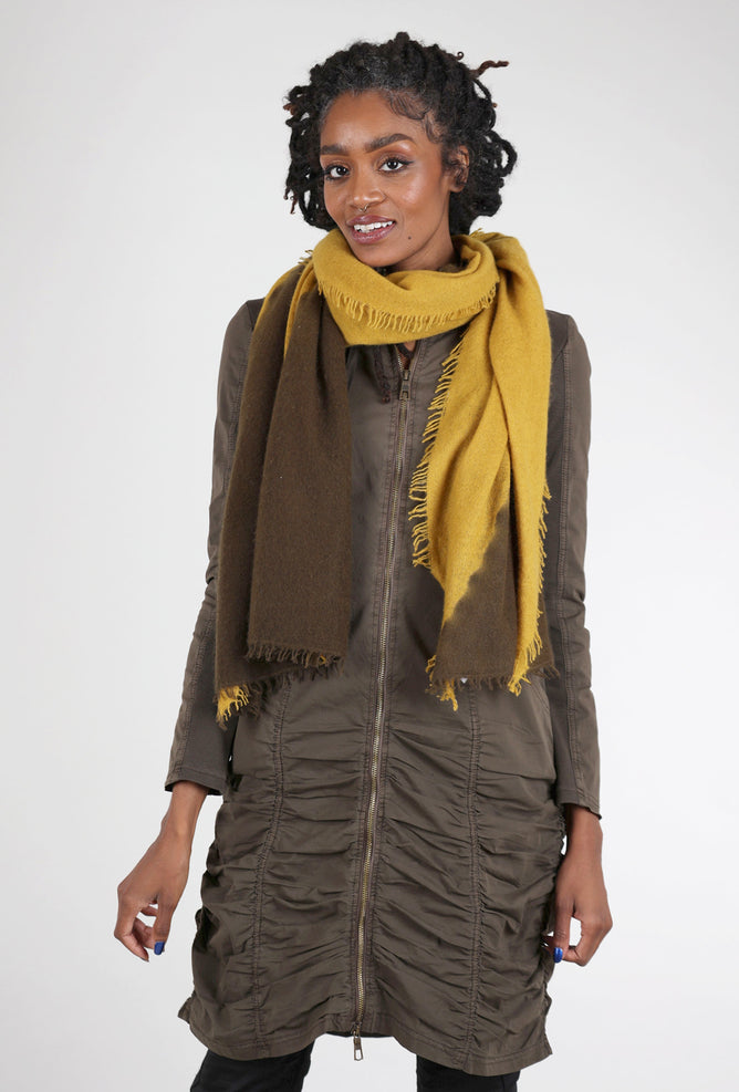 Alessandro Aste Felted Cashmere Scarf, Ochre/Brown One Size Ochre