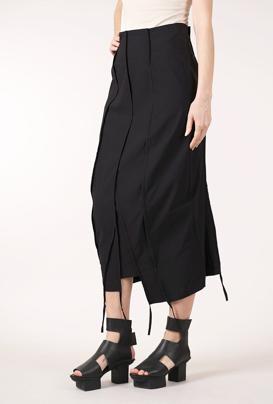 Rundholz Twill Tech Slim Seamed Skirt, Black 