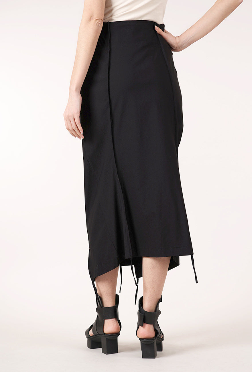 Rundholz Twill Tech Slim Seamed Skirt, Black 