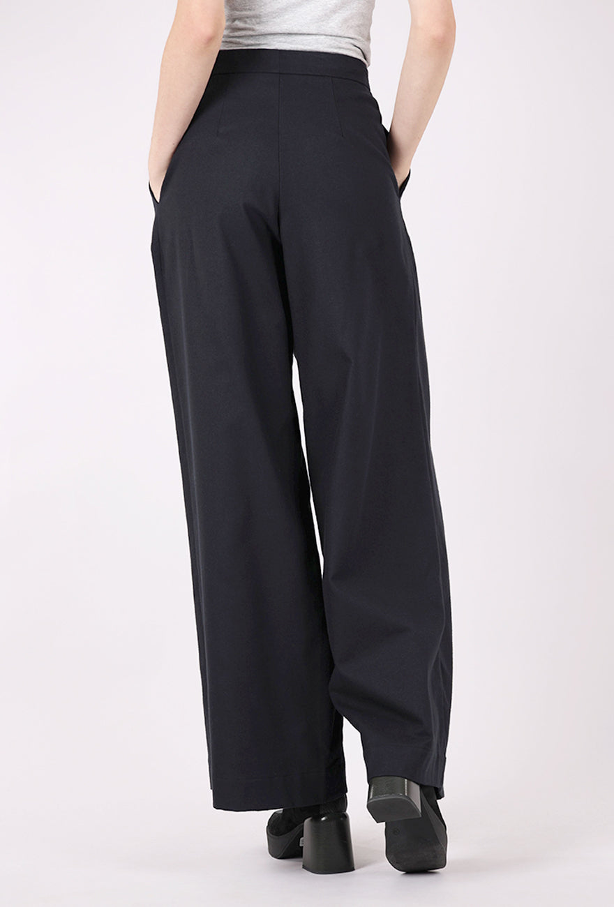 Cossac Brushed Wrap Trousers, Black 