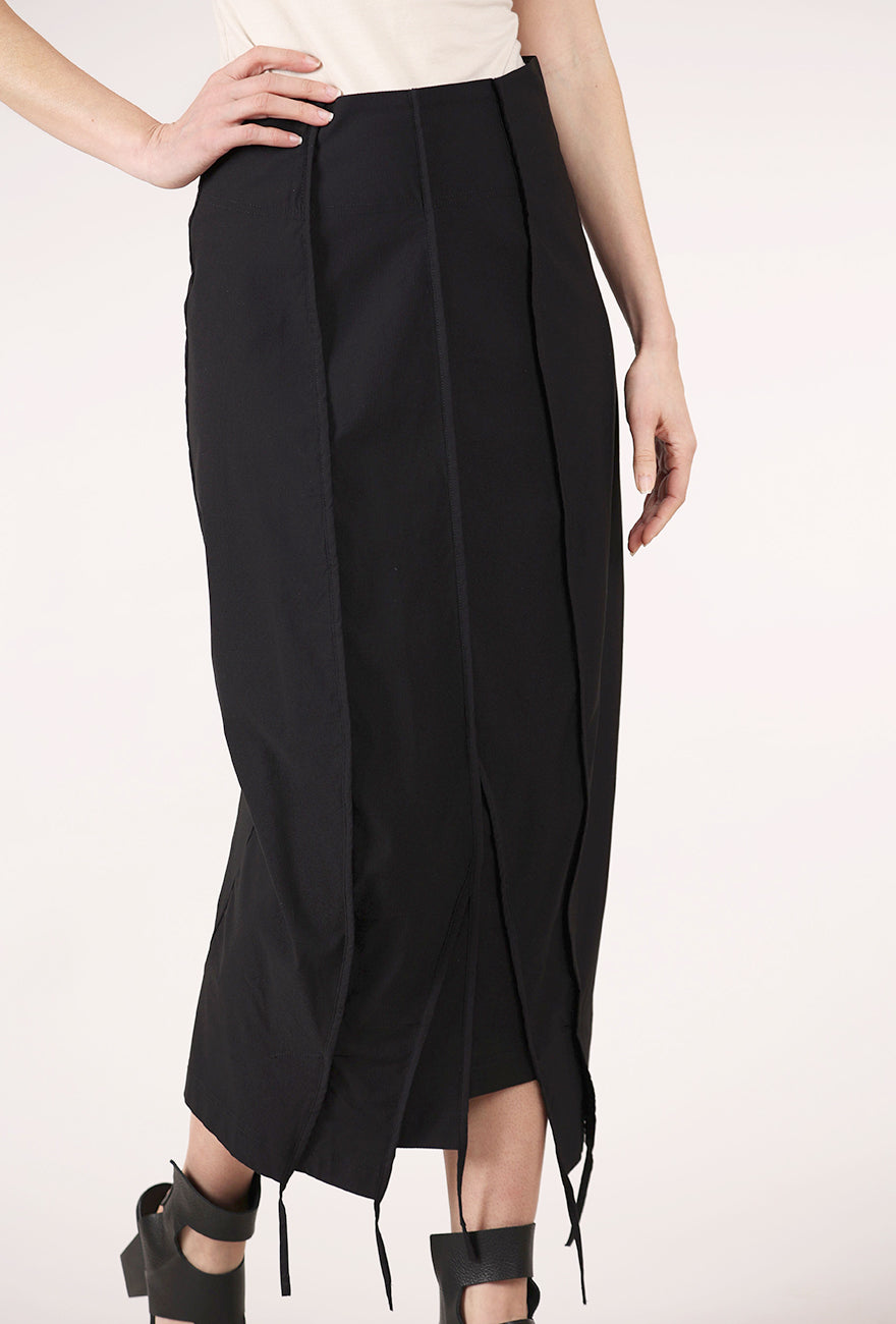 Rundholz Twill Tech Slim Seamed Skirt, Black 