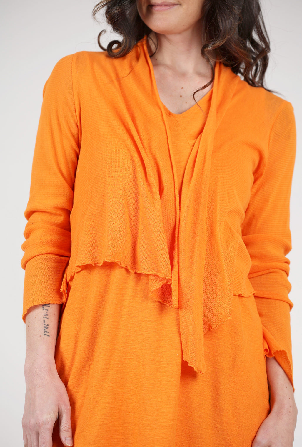 Cut Loose Cropped Tulle Cardie, Tangelo Orange 