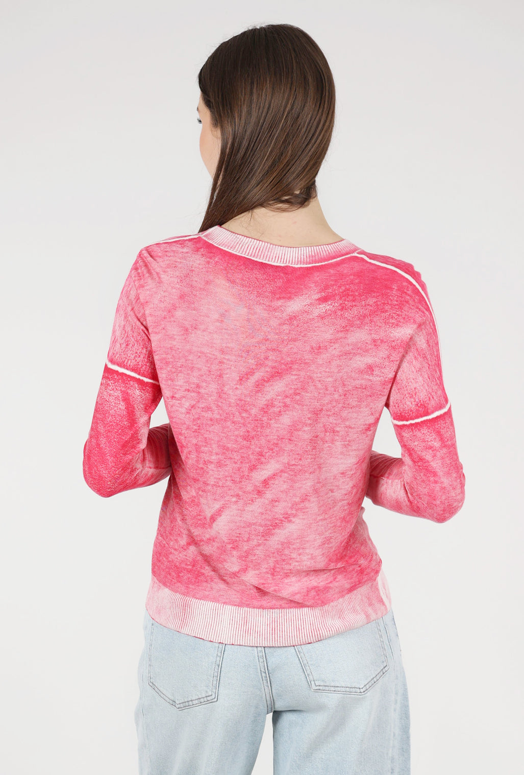 Kokun Overdyed Diagonal Seam Top, Pomegranate 