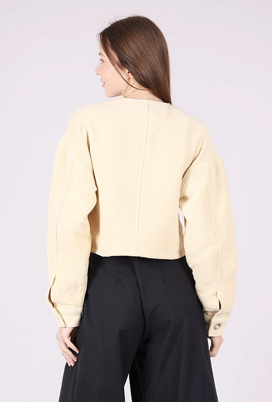 Cossac Brushed Crop Jacket, Oat 