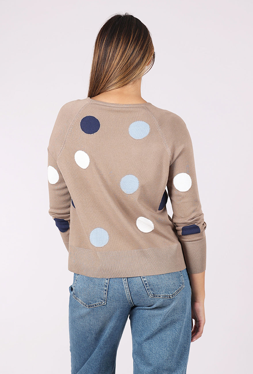 Sunday Lotsa Dots Pullover, Beige 
