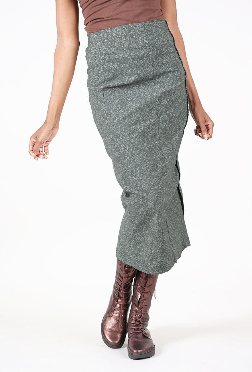 Rundholz Twill Tech Slim Skirt, Forest Print 