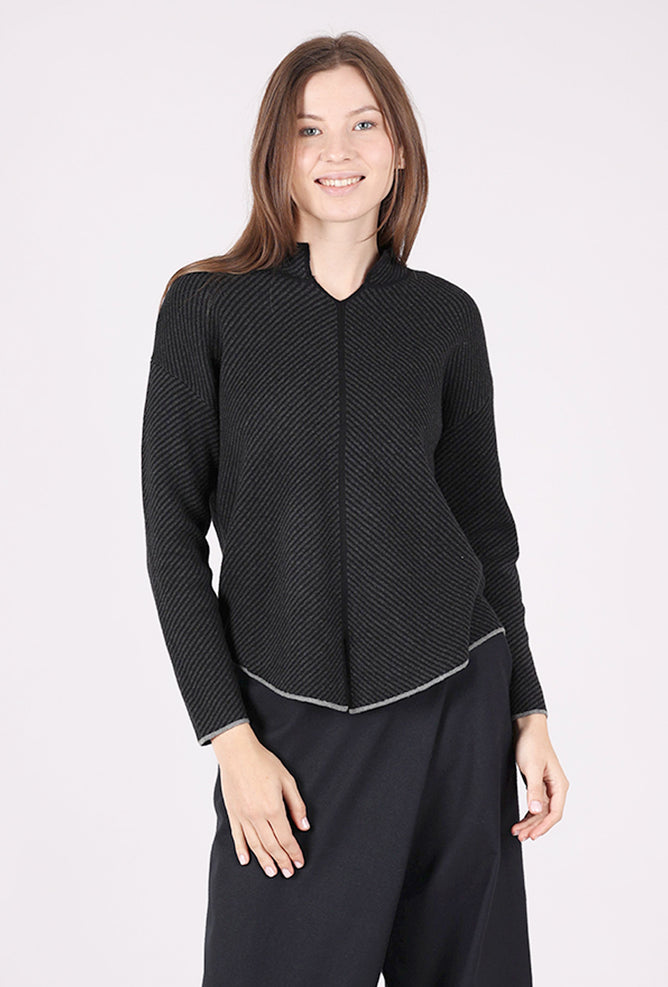 Neru Collar Sweater, Black