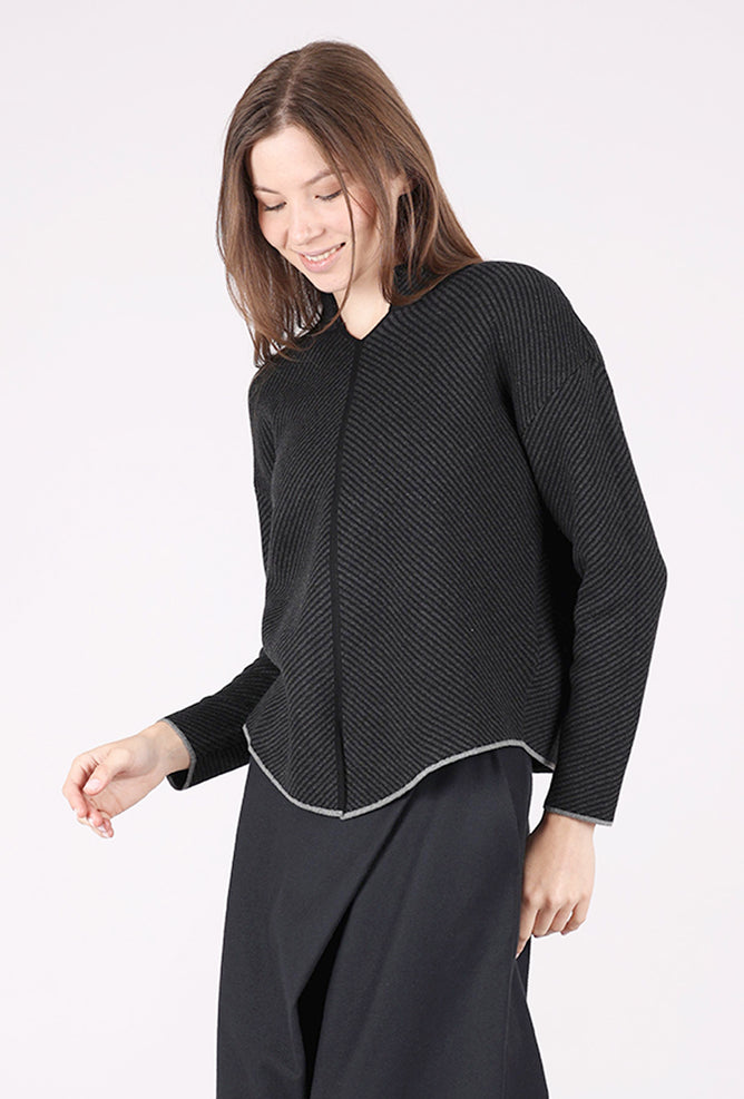 Neru Collar Sweater, Black