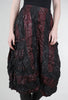 Luukaa Crinkle Stripe Skirt, Burgundy/Black 