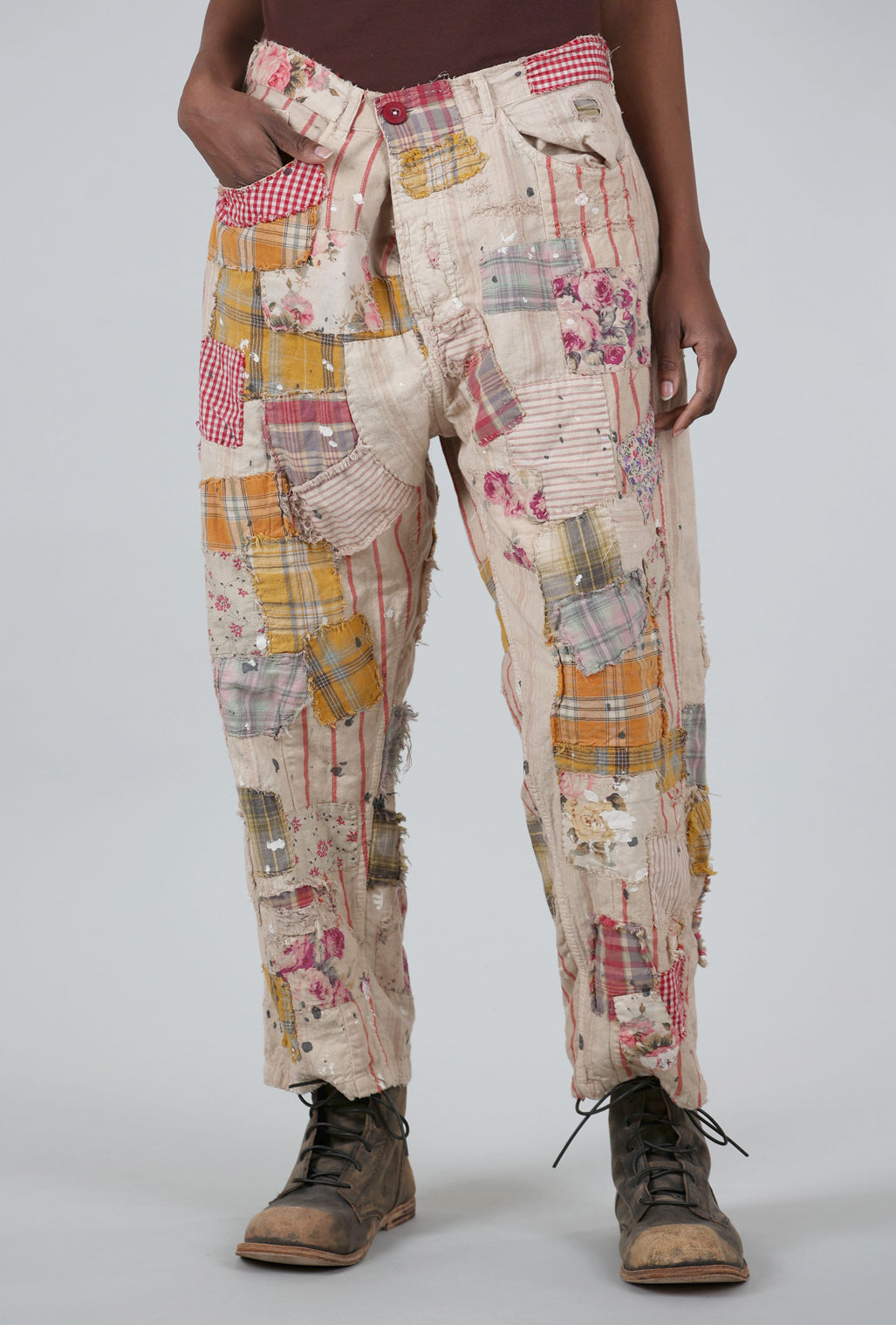 Magnolia Pearl Patchwork Miner Pants, Encore One Size Encore