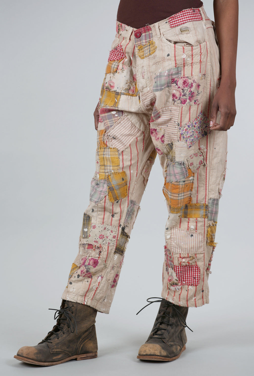 Magnolia Pearl Patchwork Miner Pants, Encore One Size Encore