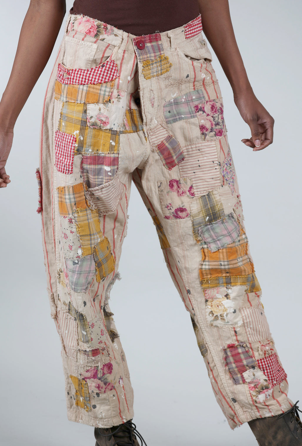 Magnolia Pearl Patchwork Miner Pants, Encore One Size Encore