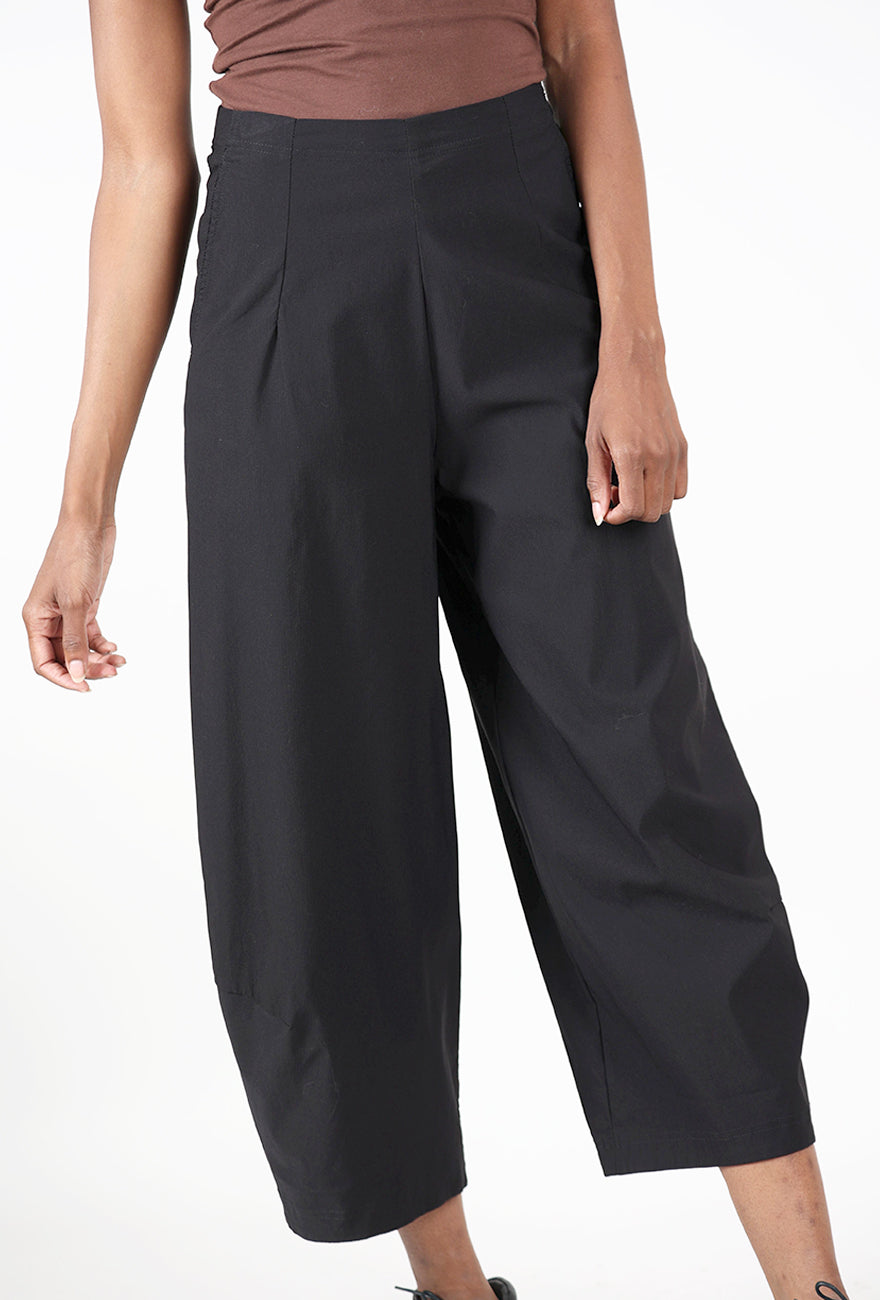 Twill Tech Lantern Leg Trouser, Black Angle 4