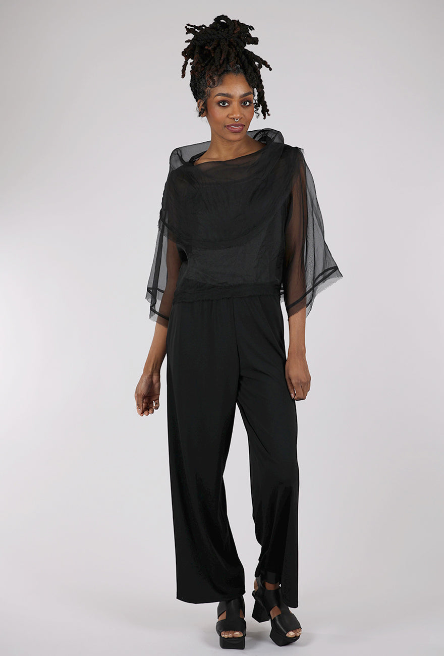 Planet Organza Jackie O Top, Black 