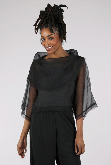 Planet Organza Jackie O Top, Black 