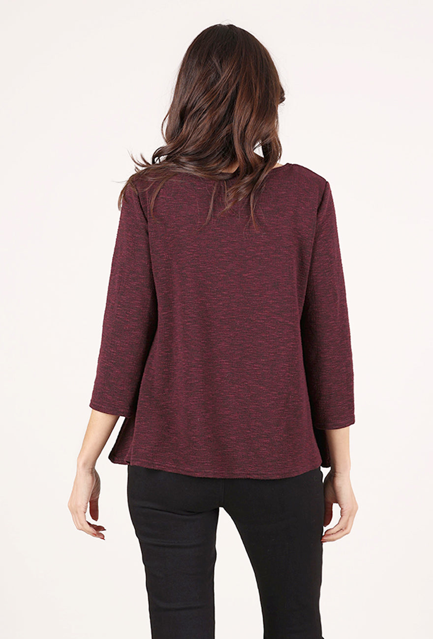 Cut Loose Crimped A-Line Boatneck Top, Cinnabark 