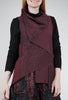 Luukaa Folded Details Vest, Burgundy/Black 