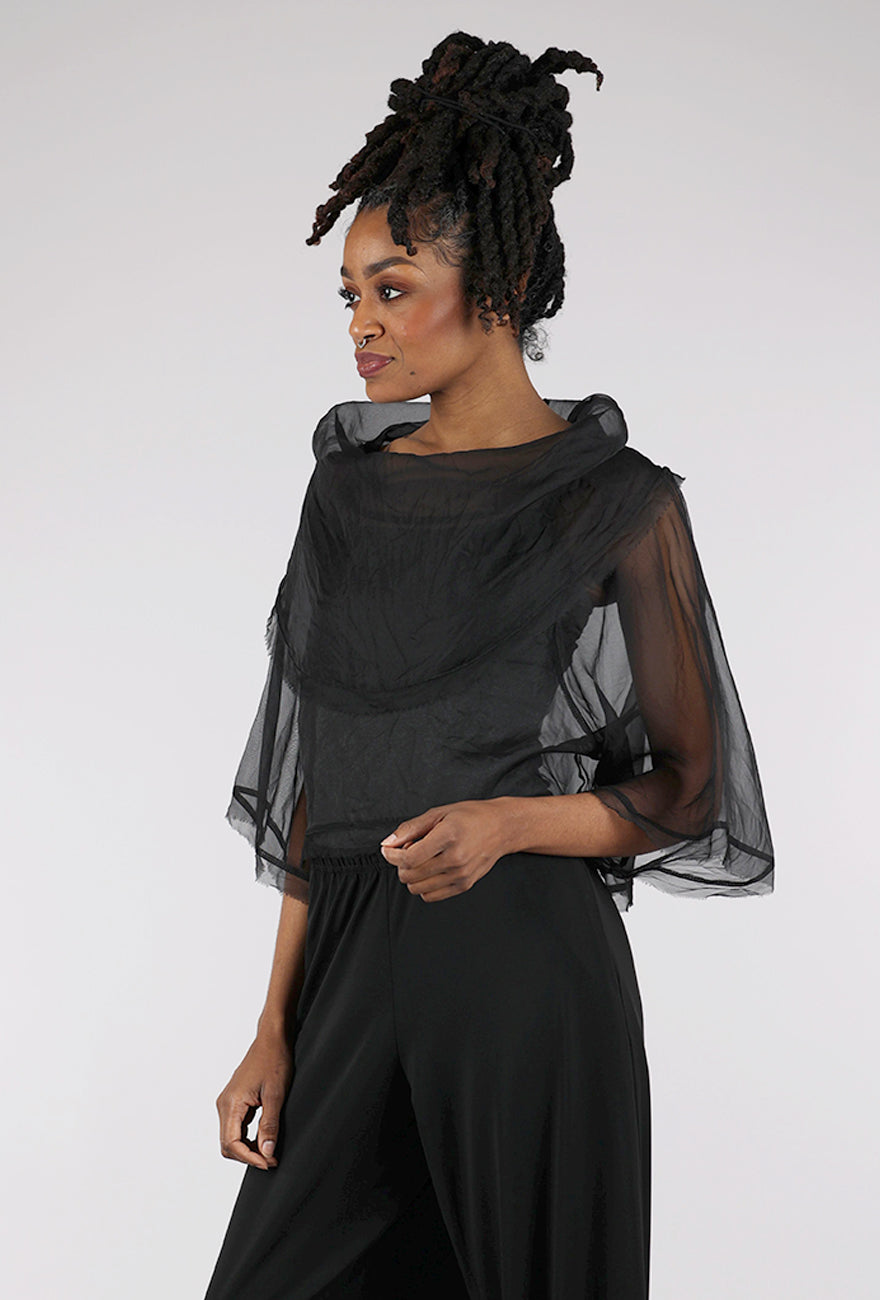 Planet Organza Jackie O Top, Black 