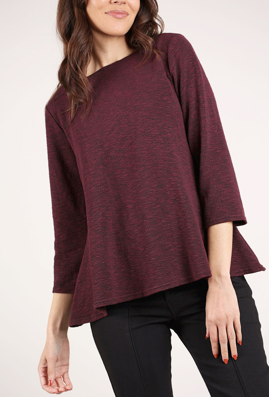 Cut Loose Crimped A-Line Boatneck Top, Cinnabark 
