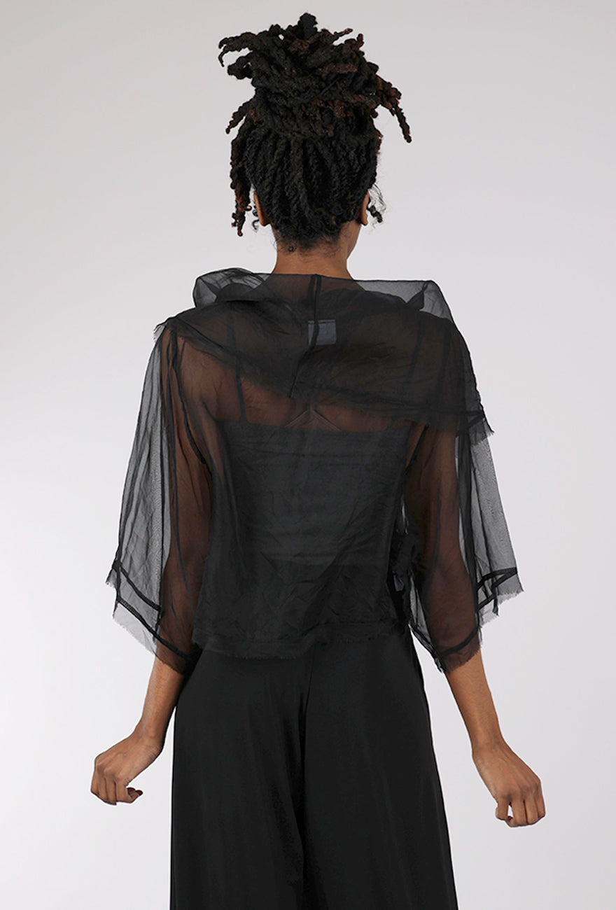 Planet Organza Jackie O Top, Black 