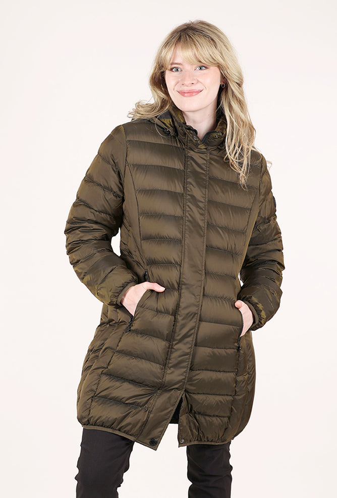 Normann Shapely Puffer Coat, Olive 