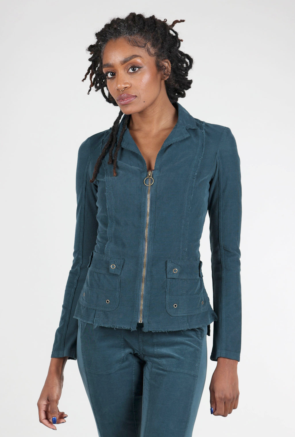 Wearables by XCVI Cord Raphael Blazer, Seaport Teal 