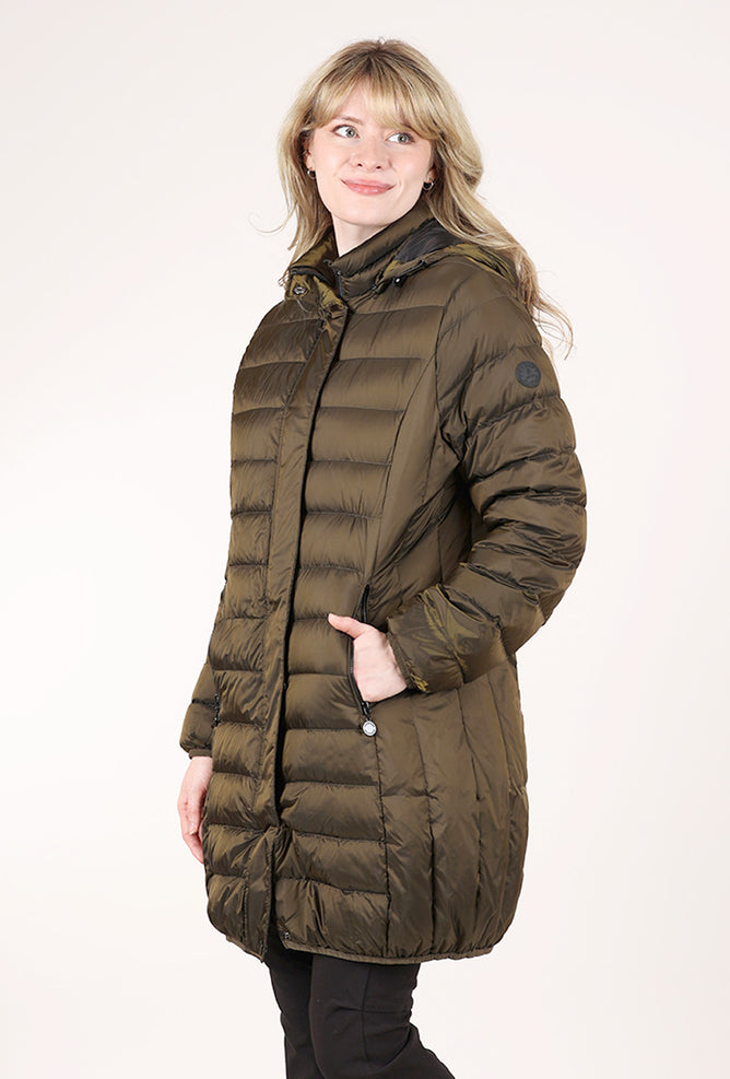 Normann Shapely Puffer Coat, Olive 