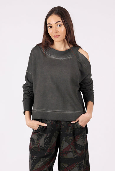 Luukaa Yara Shoulder Top, Misty Black 