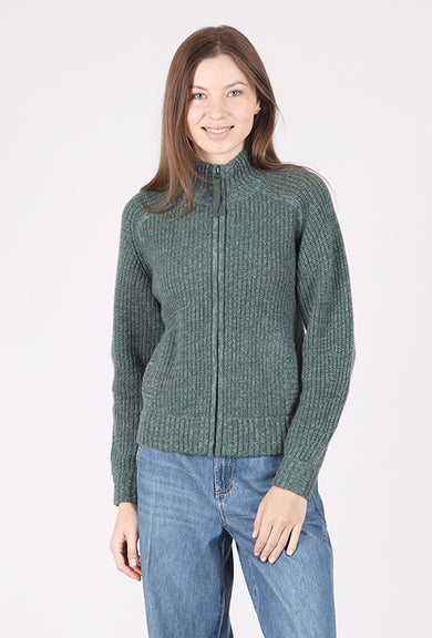 Margaret O'Leary Tahoe Zip-Up Sweater, Kale Mix 