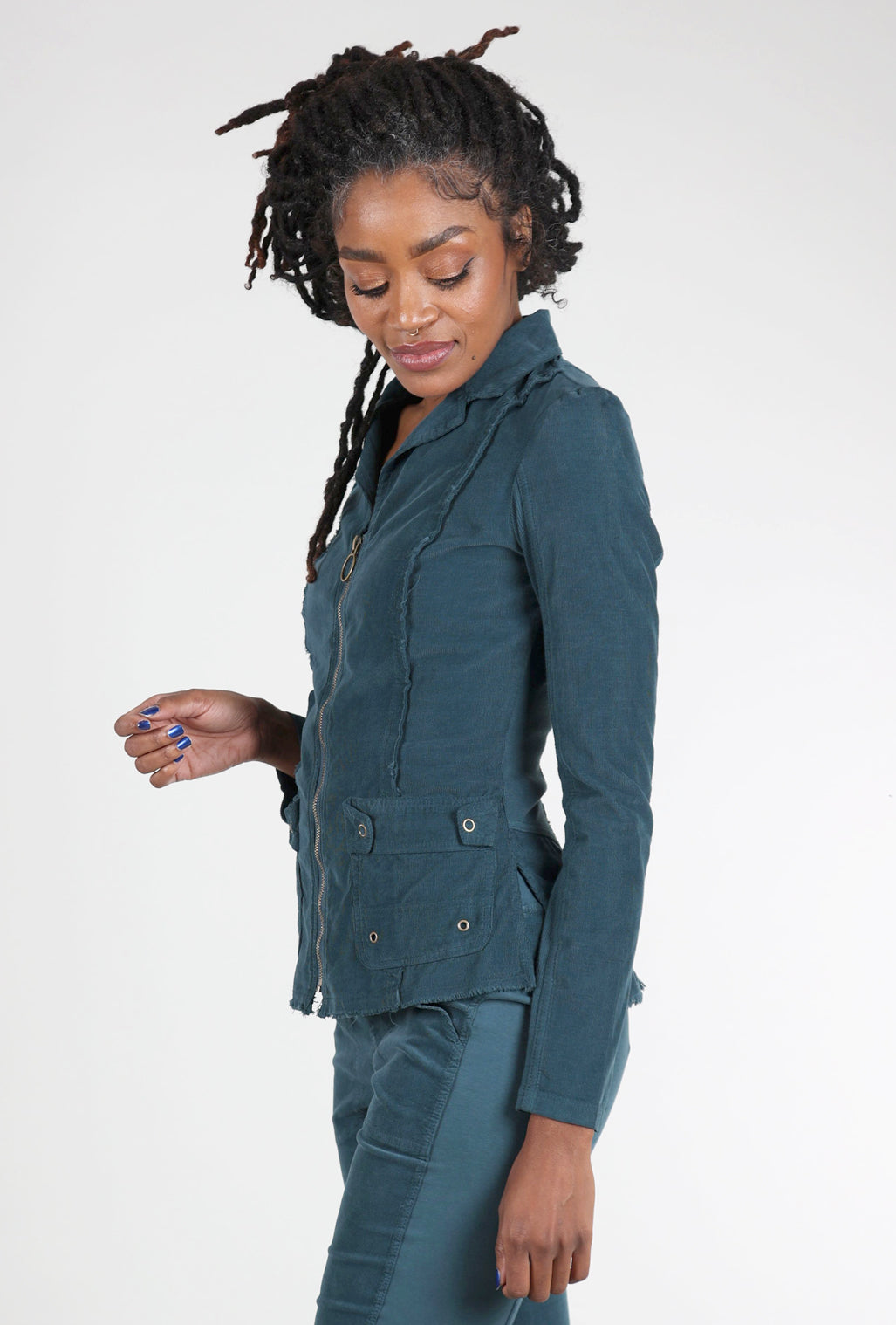 Wearables by XCVI Cord Raphael Blazer, Seaport Teal 