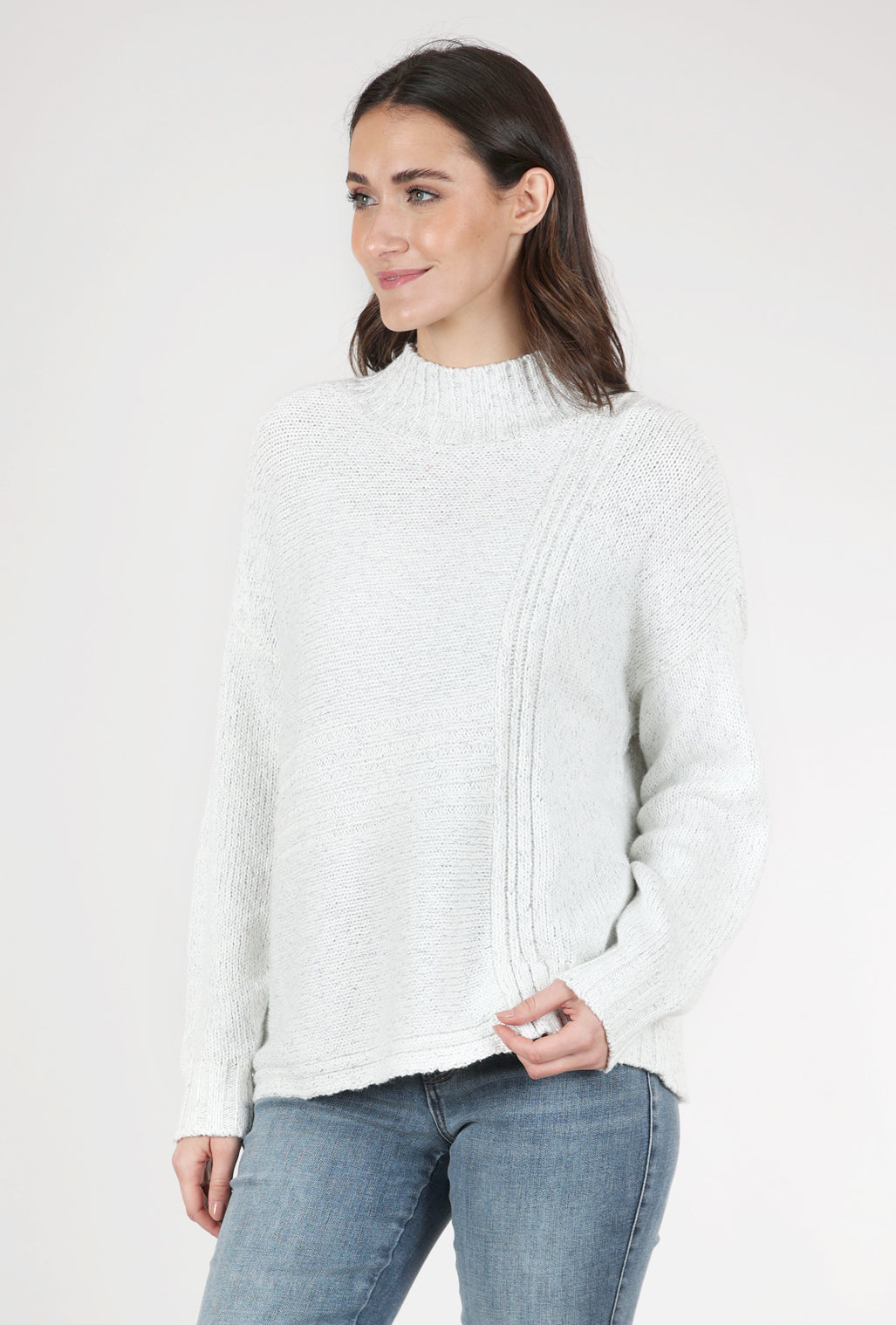 Liv Snow Bunny Funnel Sweater, Winter White 