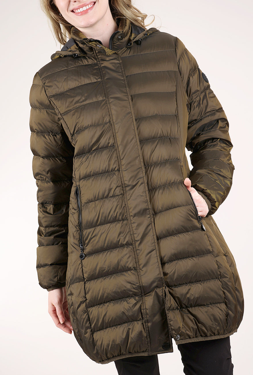 Normann Shapely Puffer Coat, Olive 