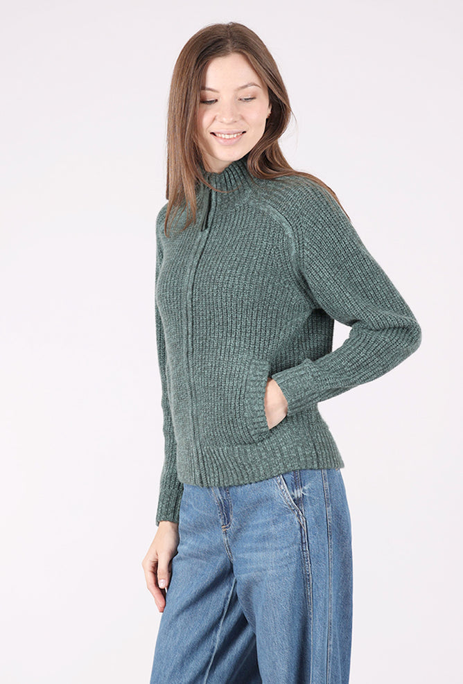 Margaret O'Leary Tahoe Zip Up Sweater, Kale Mix 