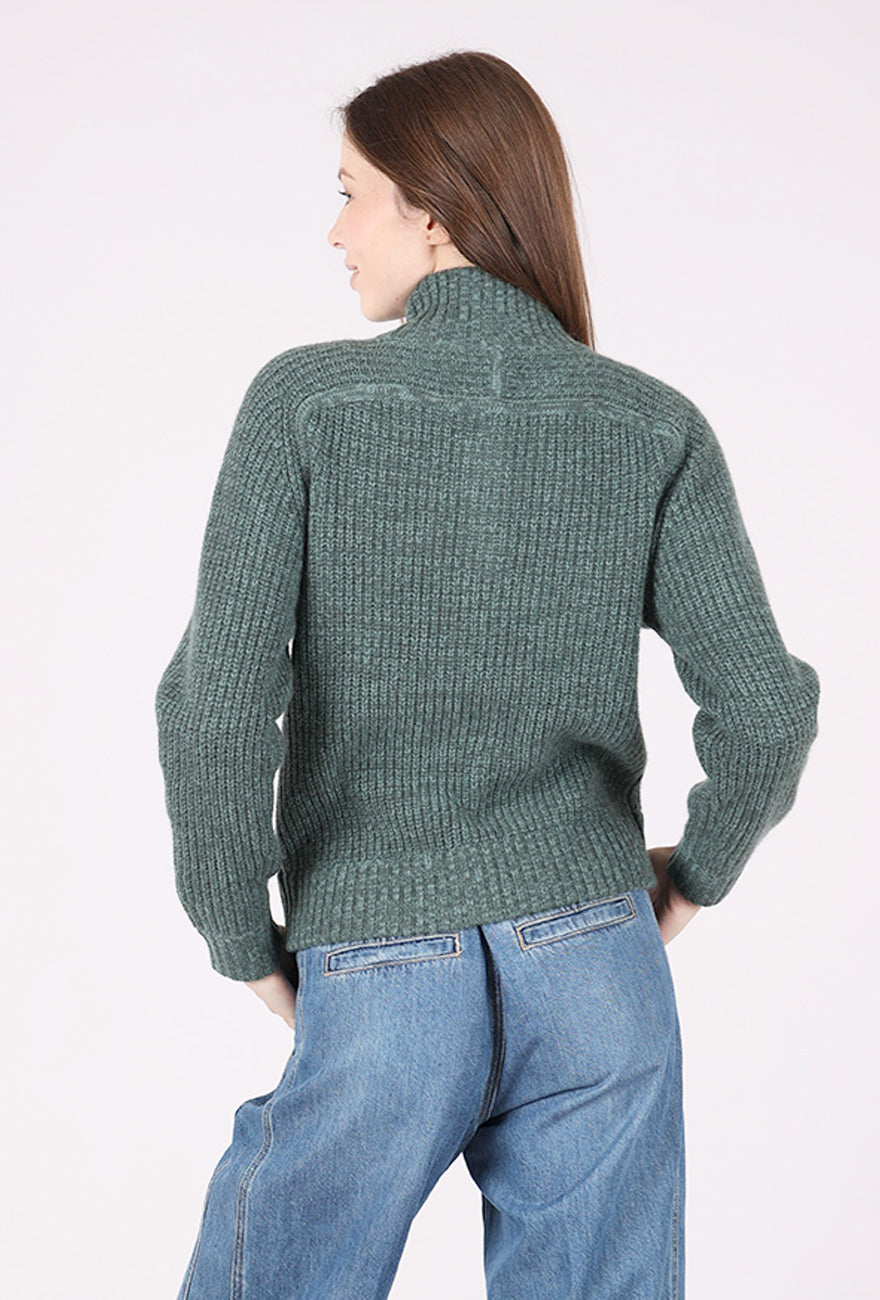 Margaret O'Leary Tahoe Zip Up Sweater, Kale Mix 