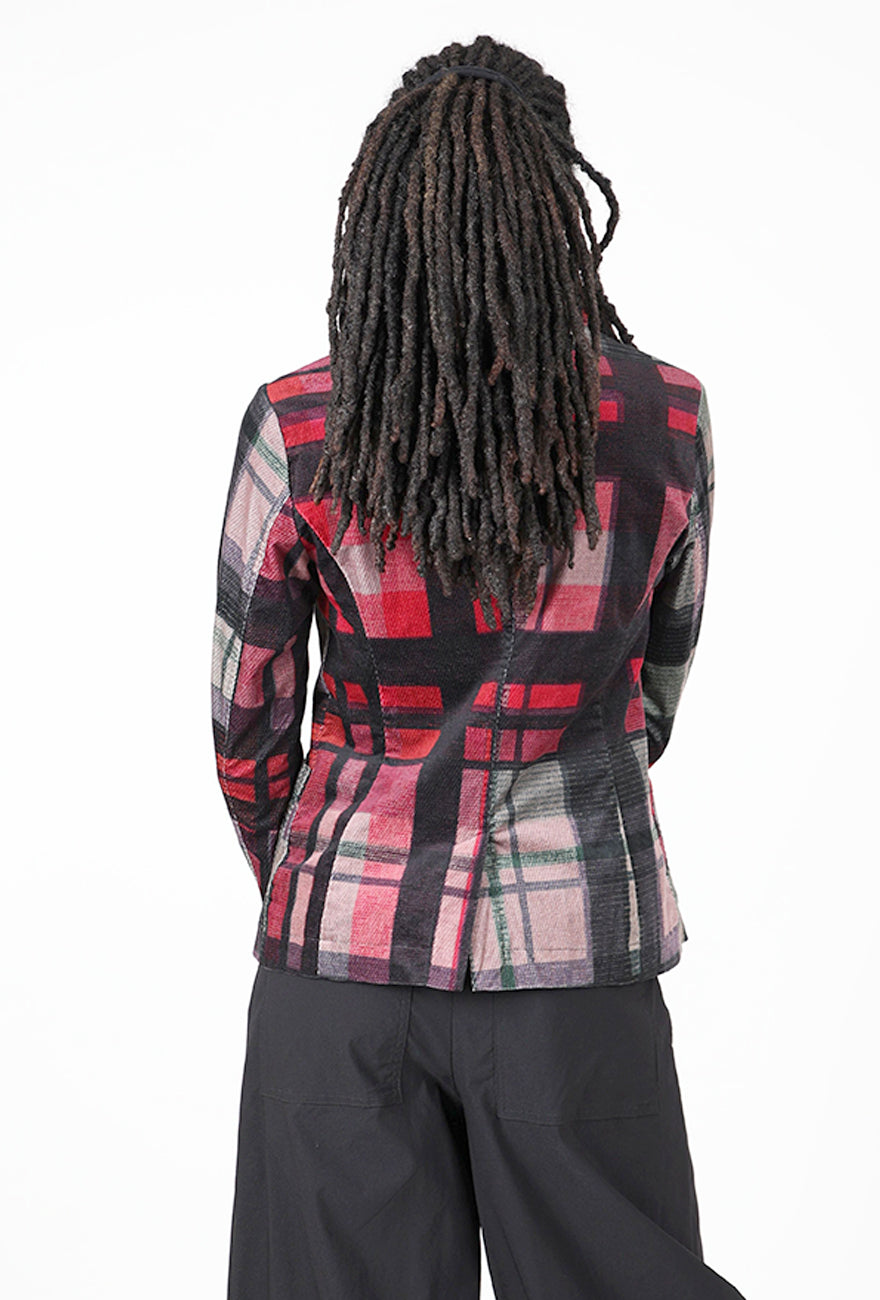Velveteen Plaid Blazer, Check Multi