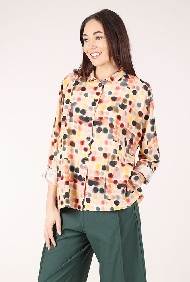 M Square Mandarin Swing Shirt, Venture Print 