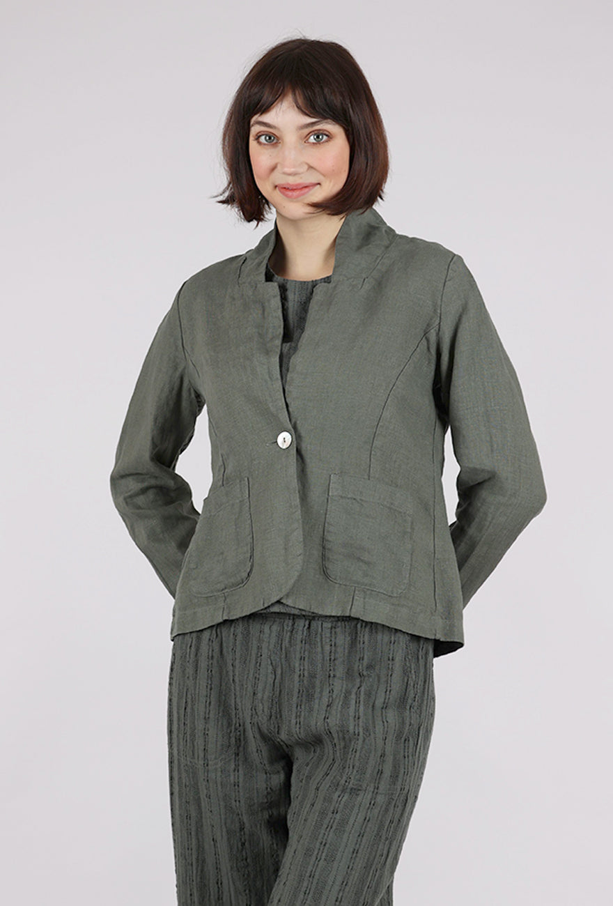 Cut Loose Linen One Button Blazer, Clay 