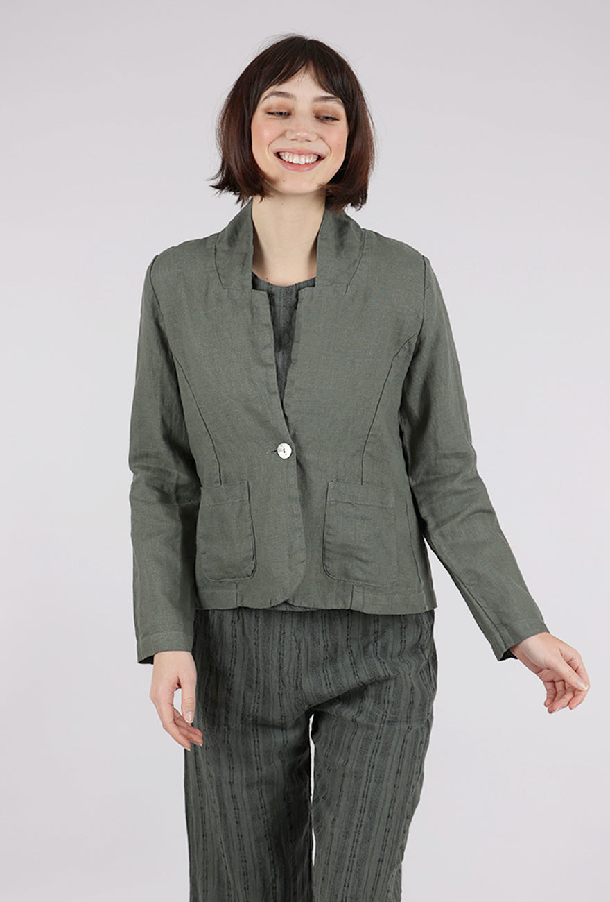 Cut Loose Linen One Button Blazer, Clay 